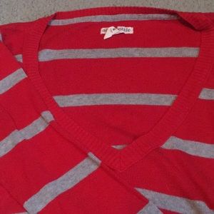 Aeropostale red striped with grey sweater